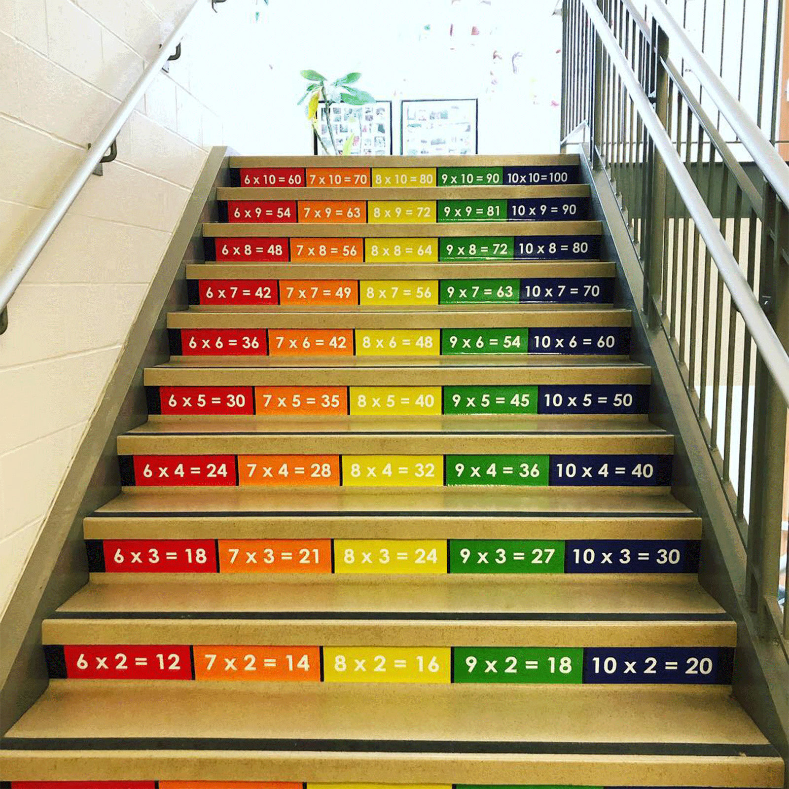 Custom Environmental Graphics on School Stairwell